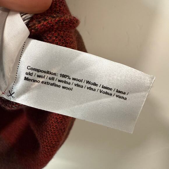 IVKO Women's Jacquard Skirt 100% Wool Stretch Floral Red 40 - Picture 5 of 7